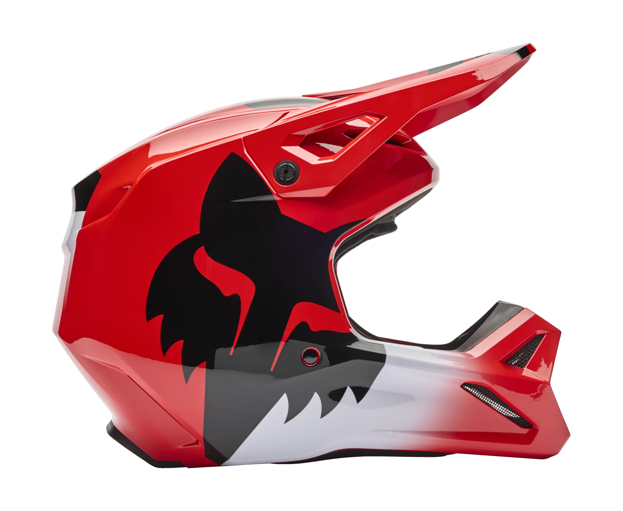 Fox Kinder Crosshelm V1 Shield - Fluo Rood