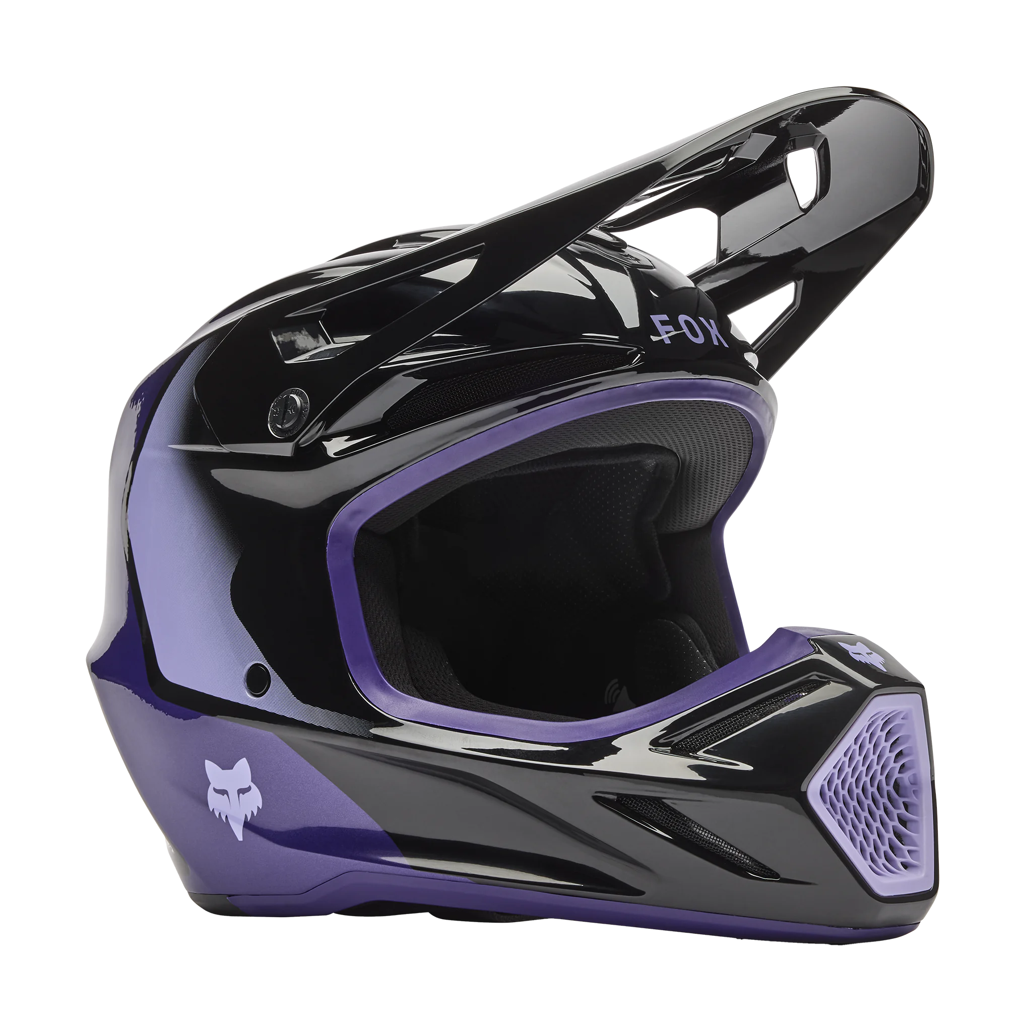 Fox Kinder Crosshelm V3 Spire - Zwart / Paars