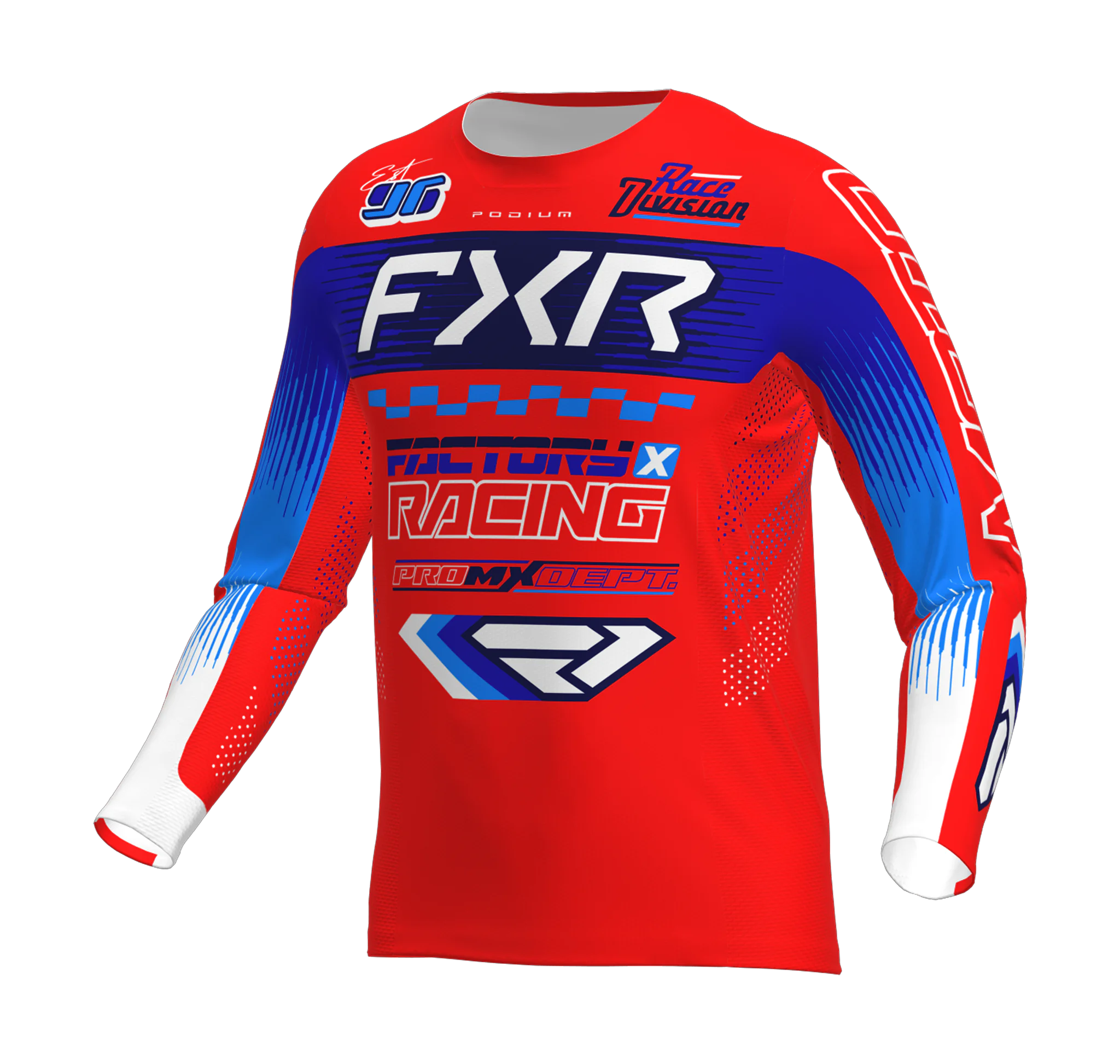 FXR Crosskleding 2026 Podium Gladiator - Rood / Blauw / Wit