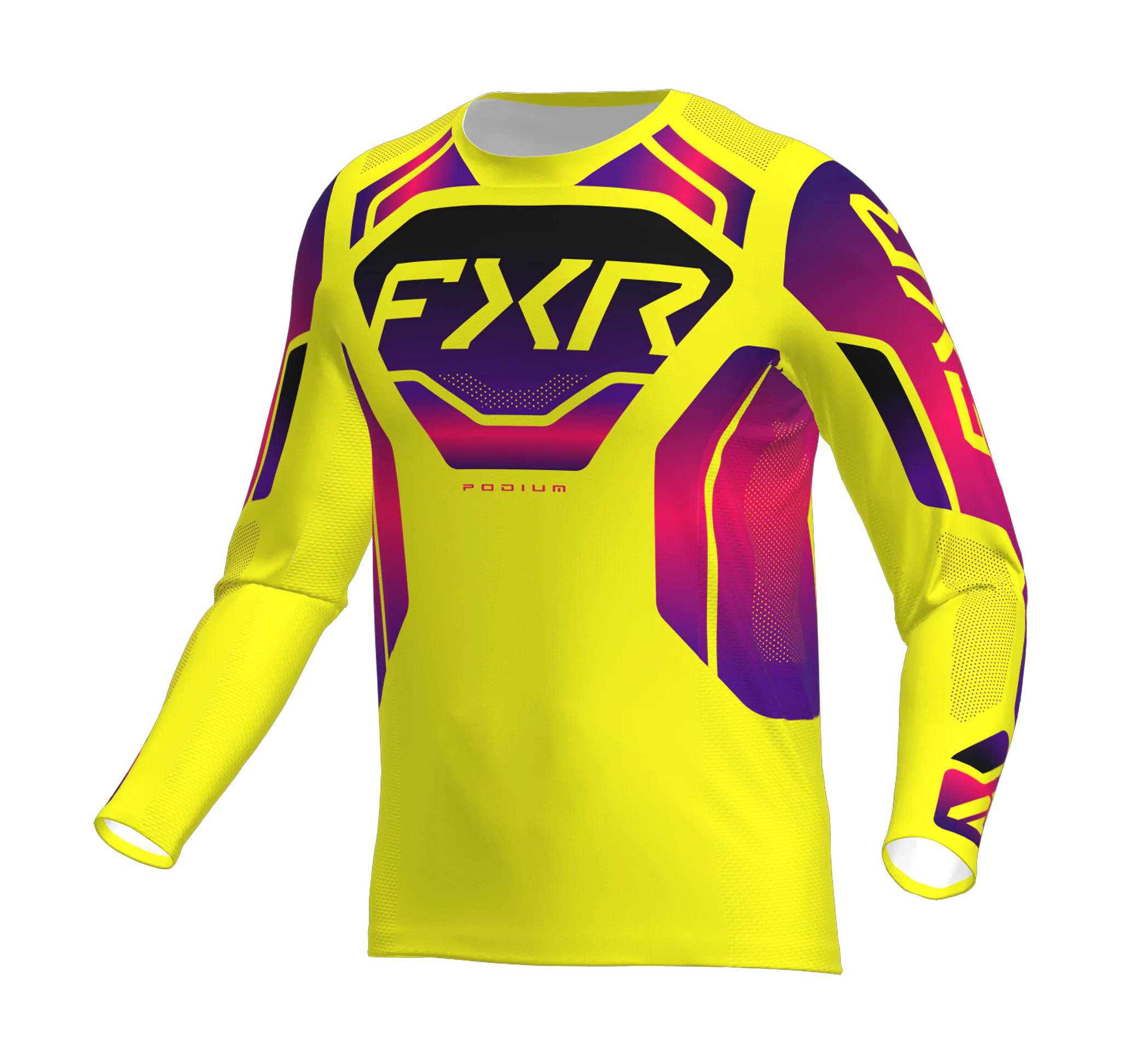 FXR Cross Shirt 2026 Podium Relay - Geel / Razz / Zwart