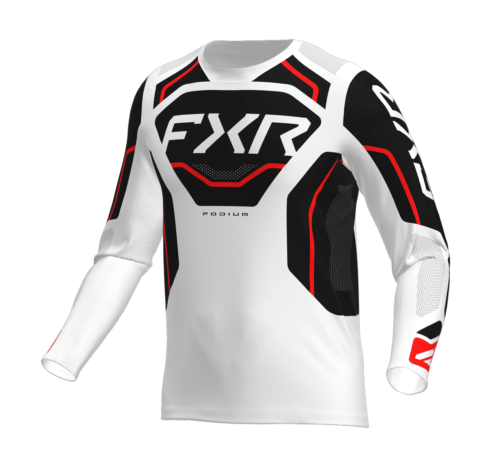 FXR Cross Shirt 2026 Podium Relay - Wit / Zwart / Rood