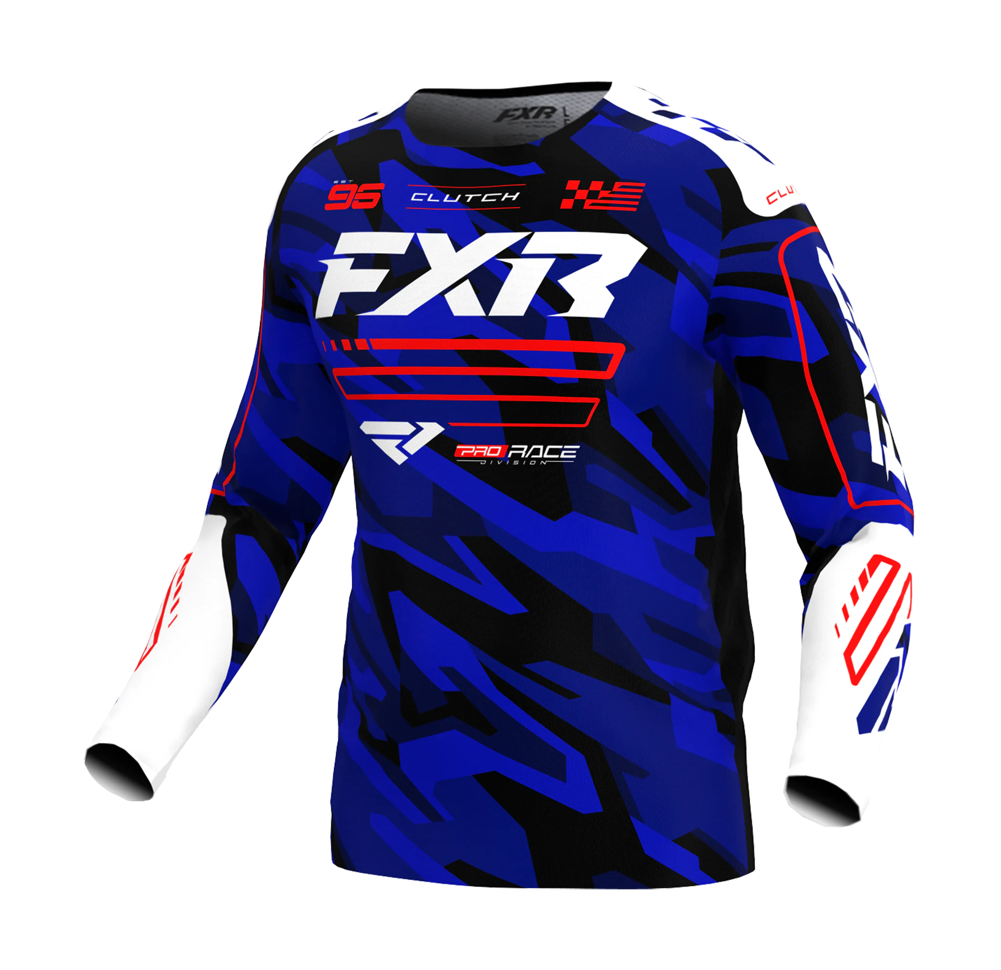 FXR Cross Shirt Clutch - Blauw Camo / Rood
