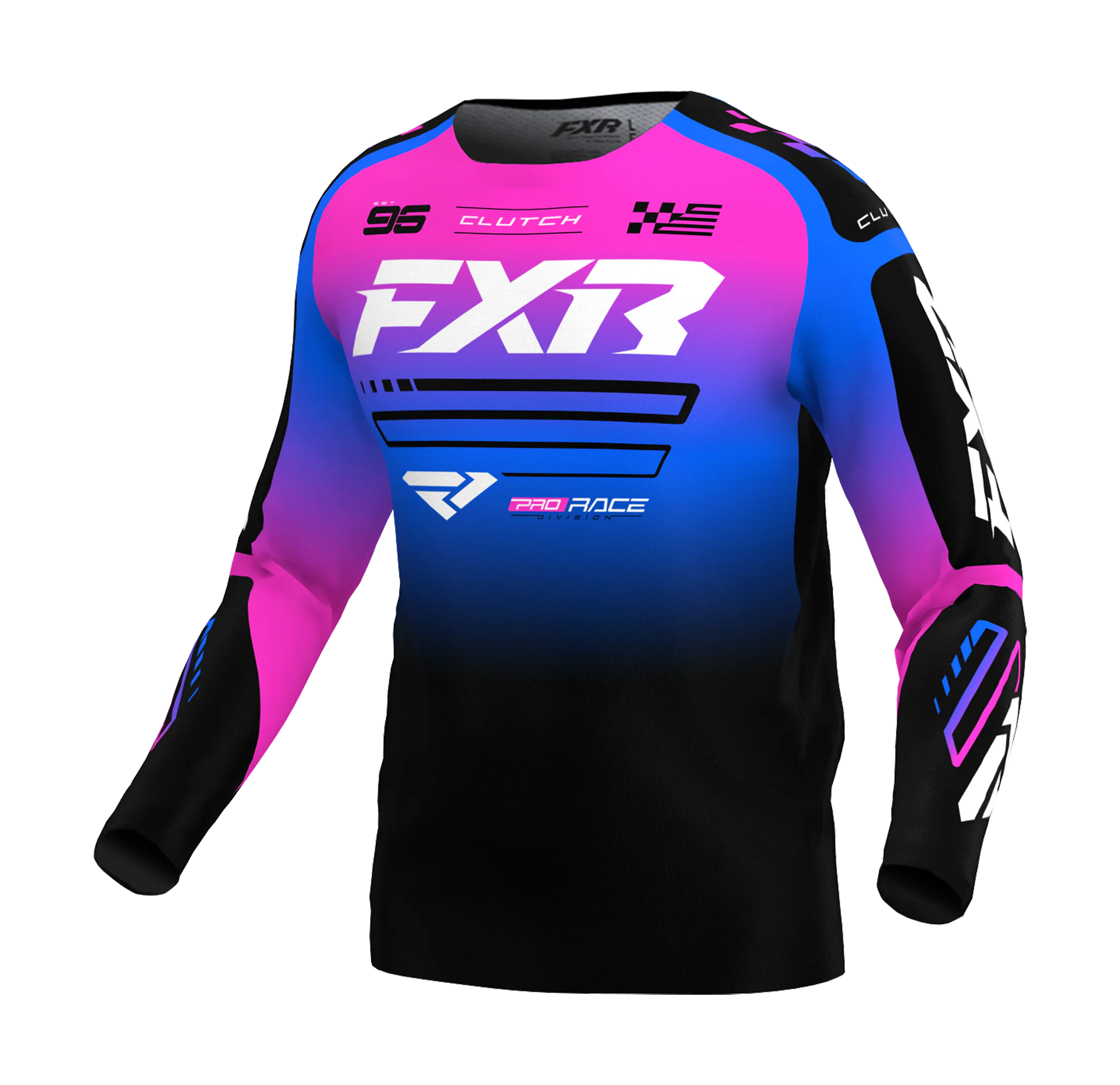 FXR Cross Shirt Clutch - Zwart / Blauw / Roze