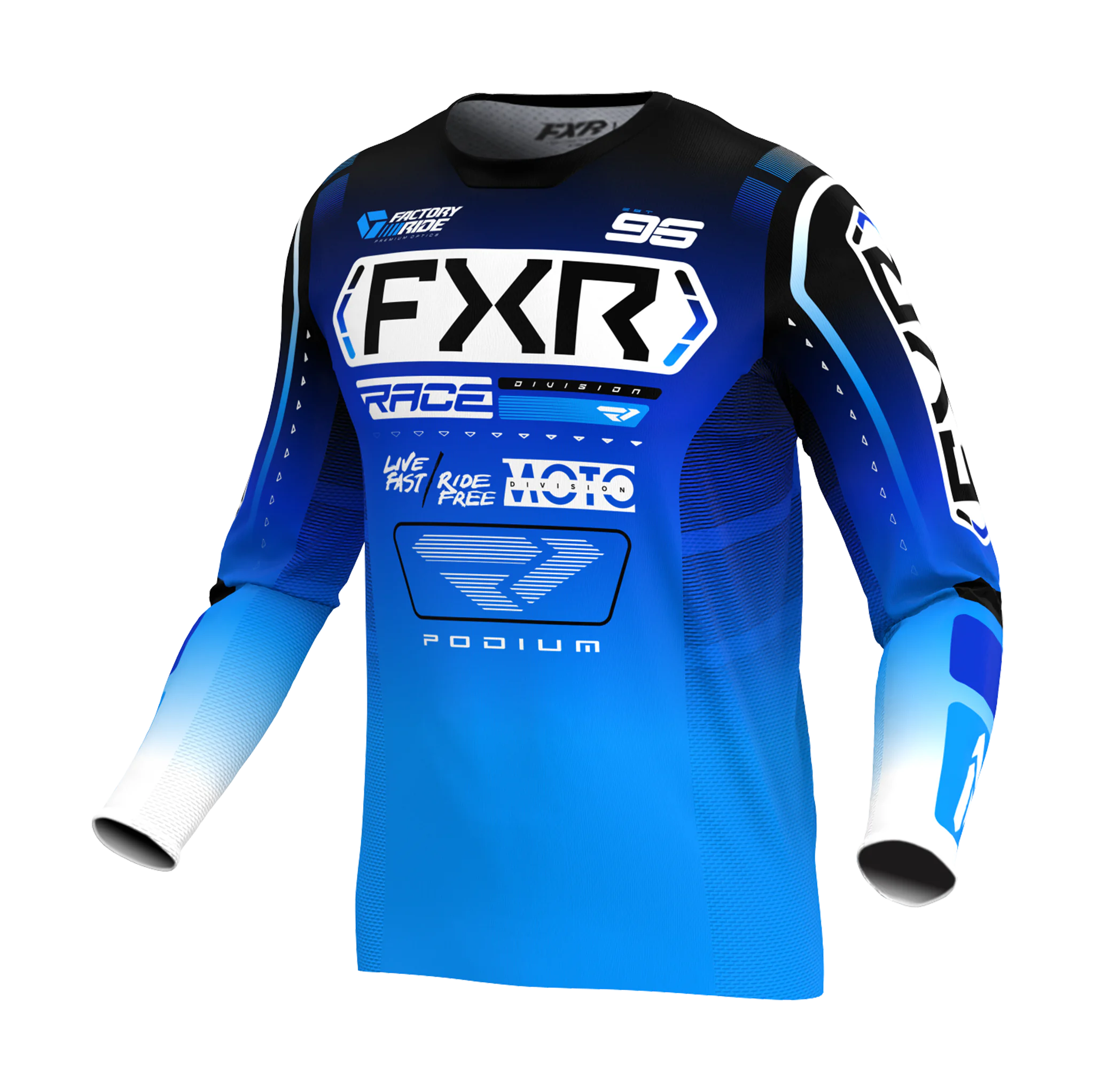 FXR Cross Shirt Podium - Blauw / Wit