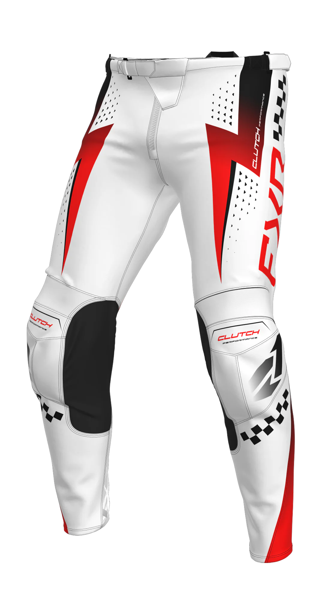 FXR Crossbroek 2026 Clutch Pro - Wit / Rood / Zwart