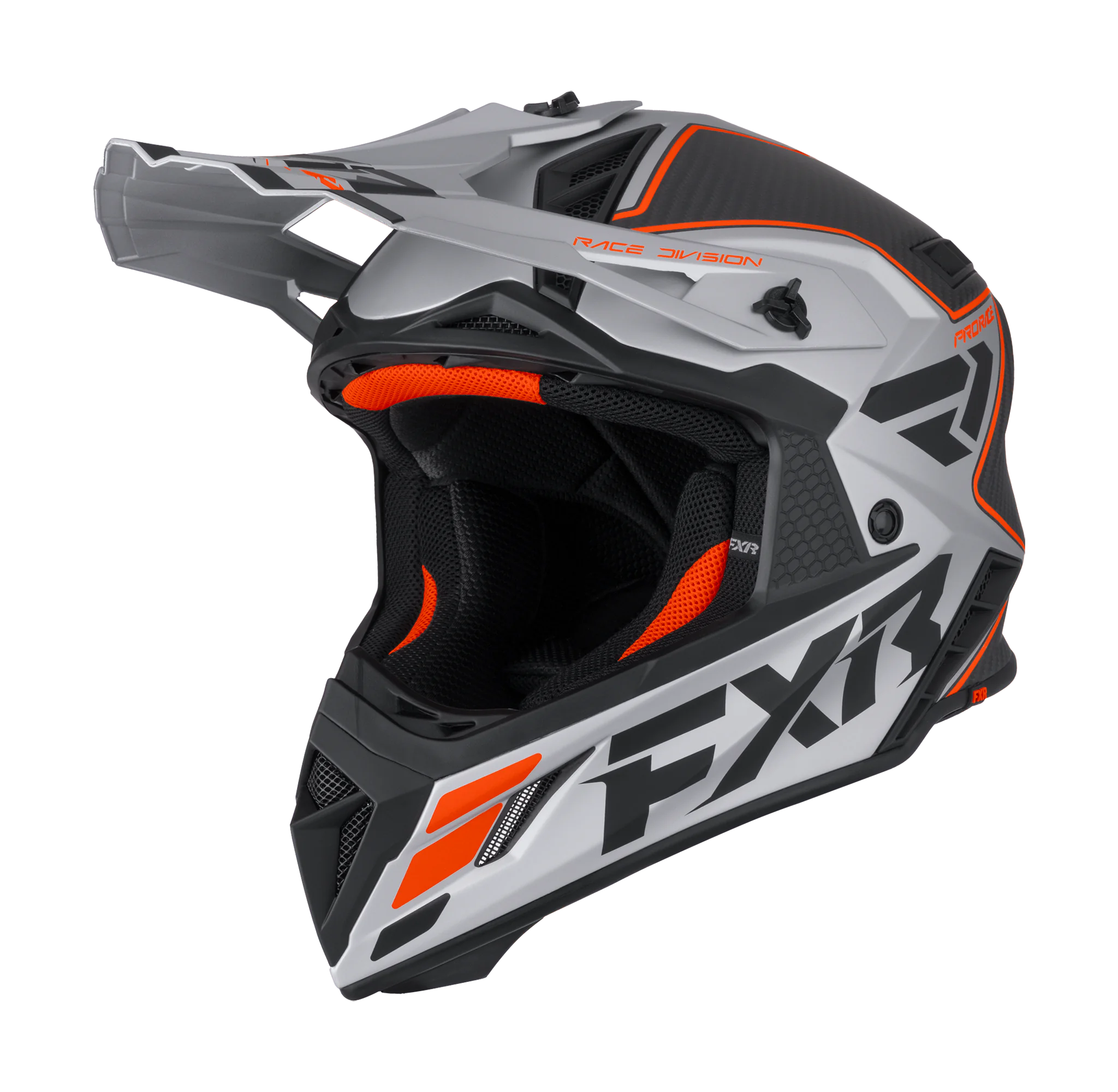 FXR Crosshelm Helium Carbon - Oranje / Zilver