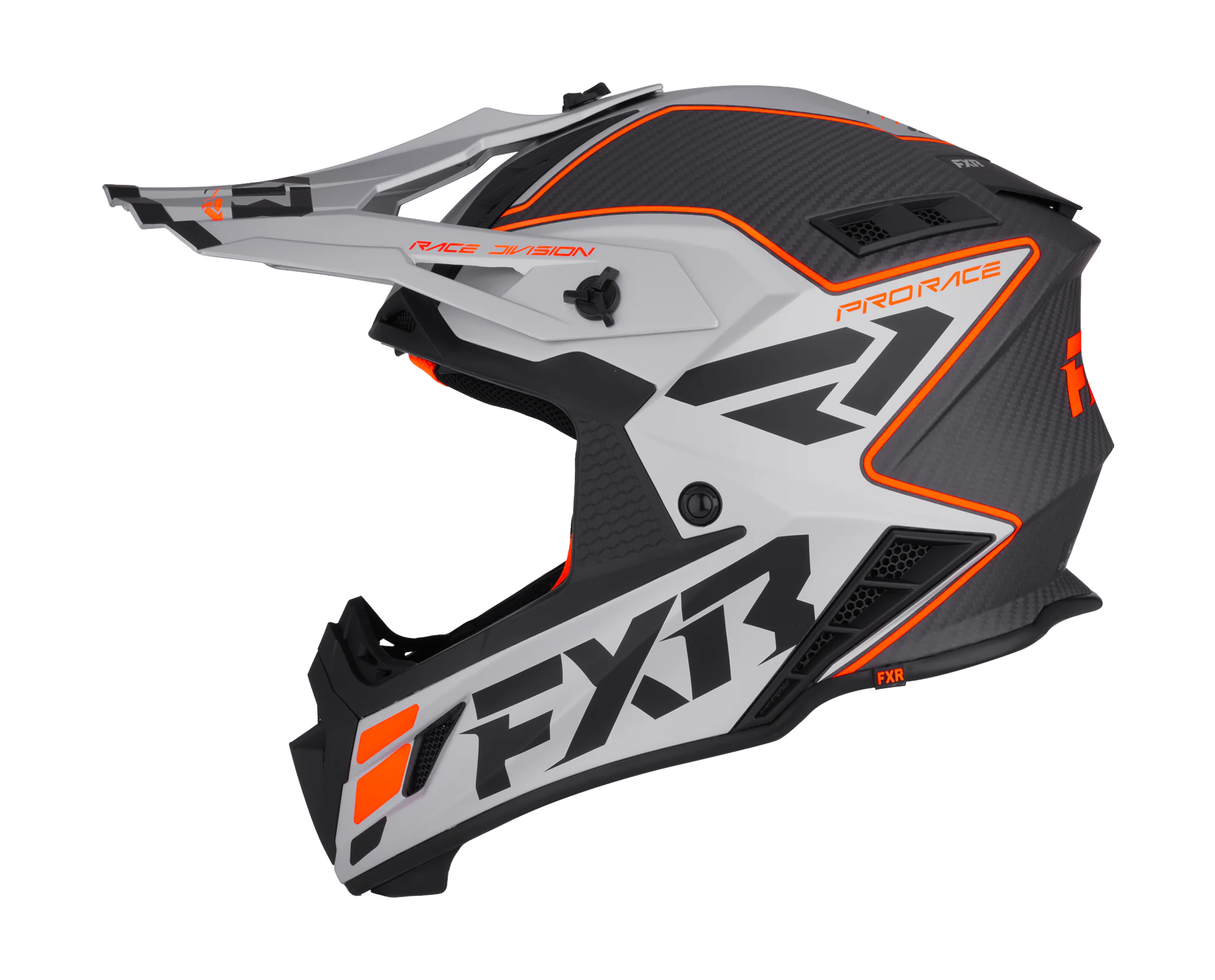 FXR Crosshelm Helium Carbon - Oranje / Zilver