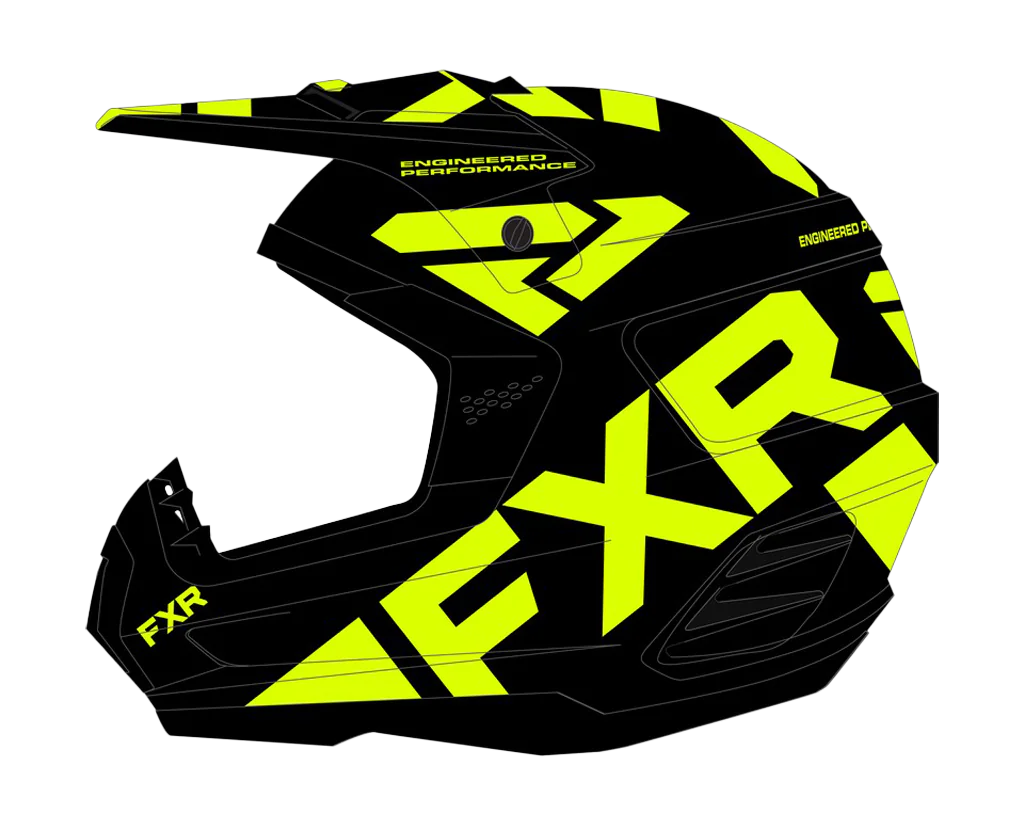 FXR Crosshelm Torque Team - Zwart / High-vis