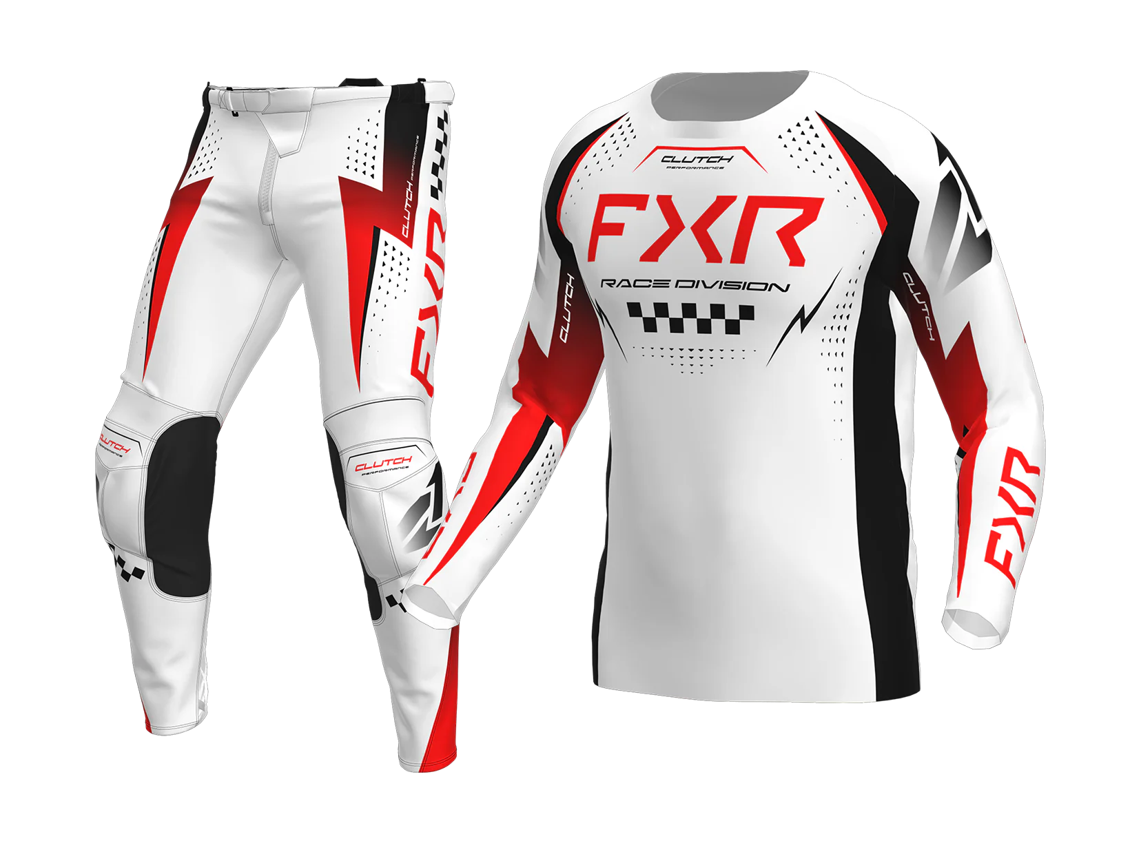 FXR Crosskleding 2026 Clutch Pro - Wit / Rood / Zwart