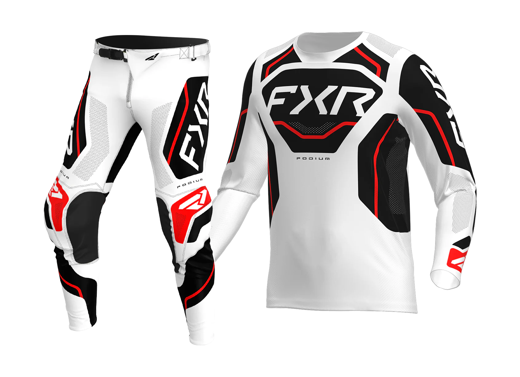 FXR Crosskleding 2026 Podium Relay - Wit / Zwart / Rood