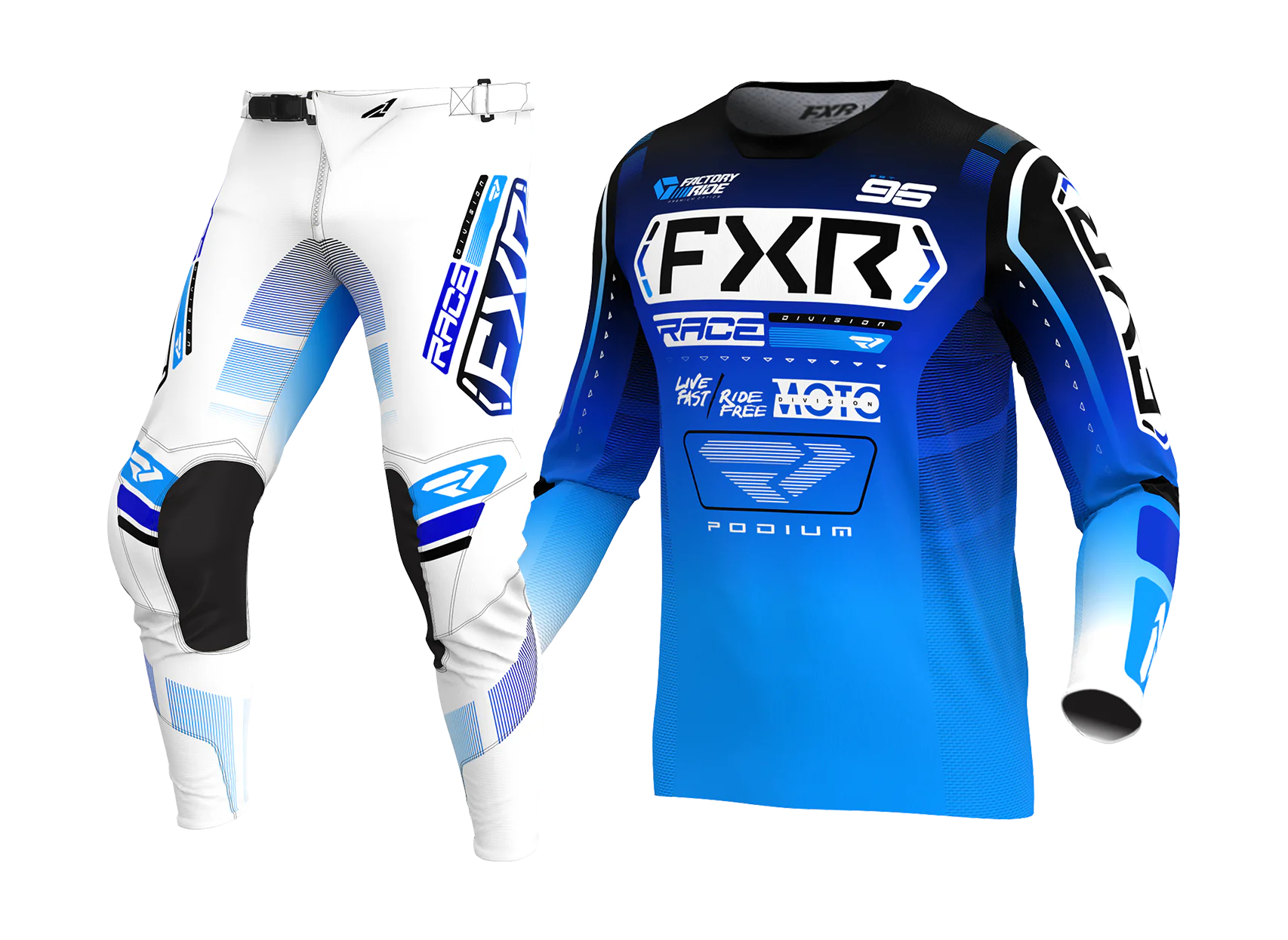 FXR Crosskleding Podium - Blauw / Wit