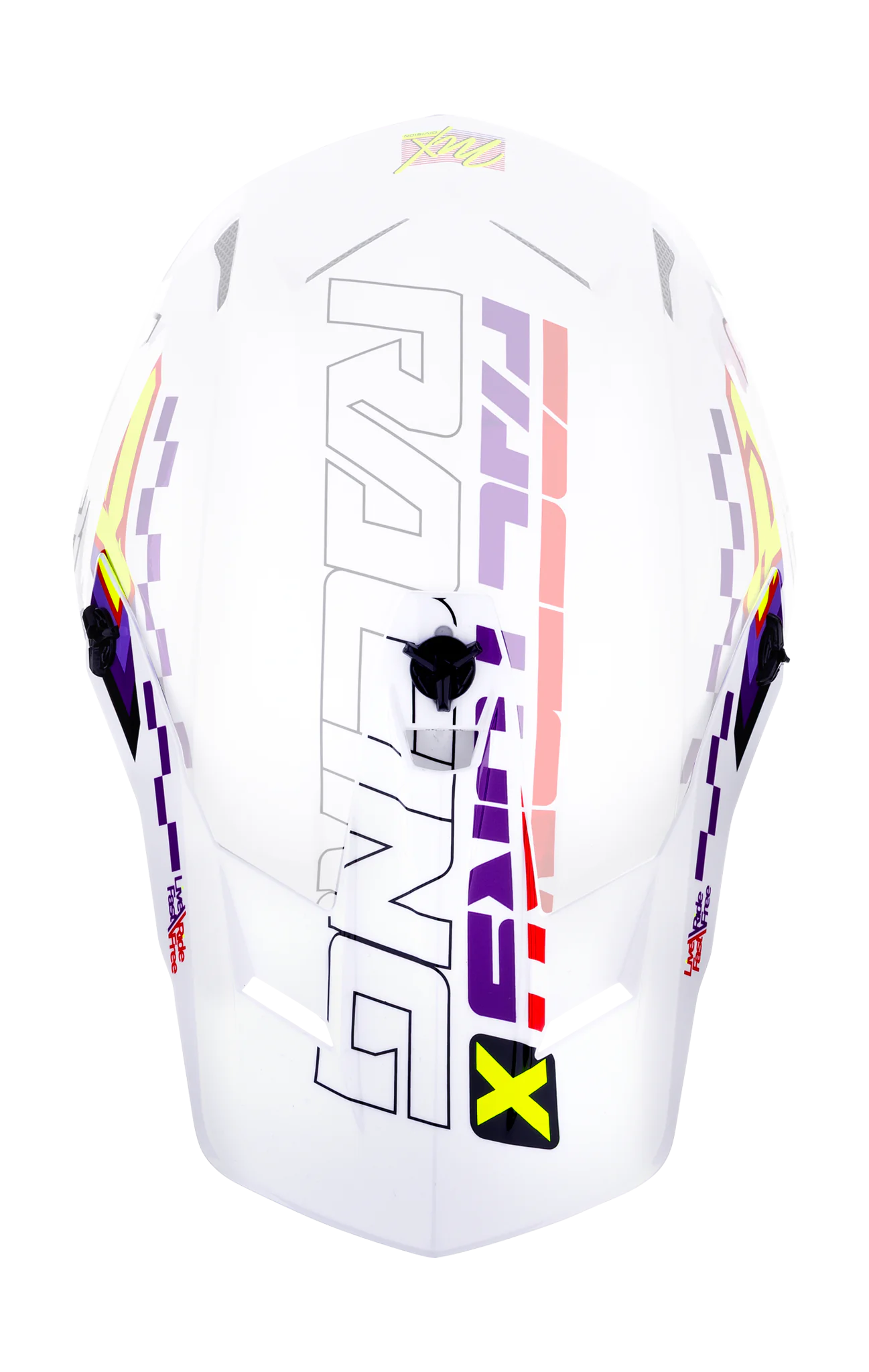 FXR Helmklep Clutch Race Div - Wit / Paars / Rood