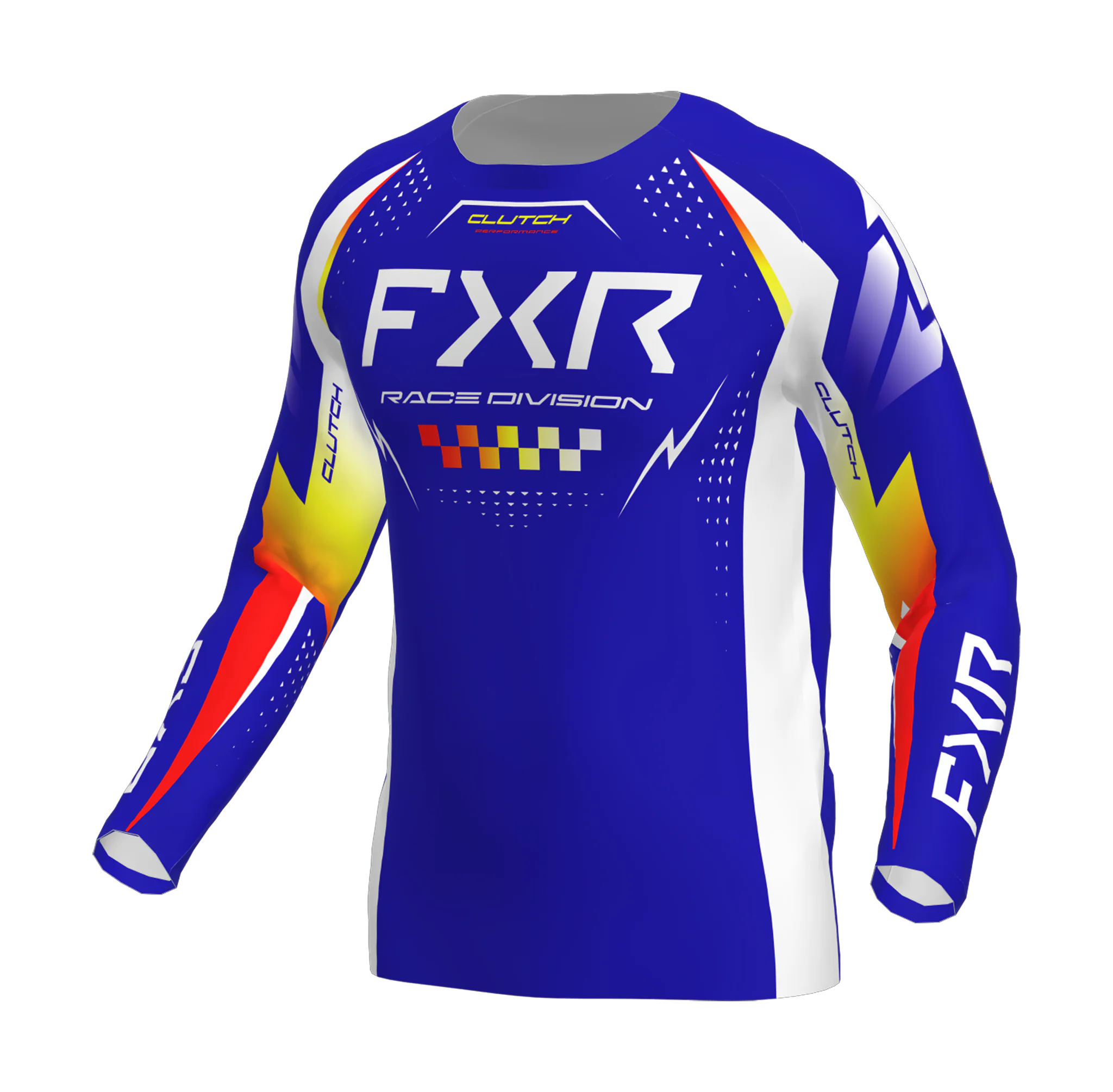 FXR Kinder Cross Shirt 2026 Clutch Pro - Royal / Geel / Rood