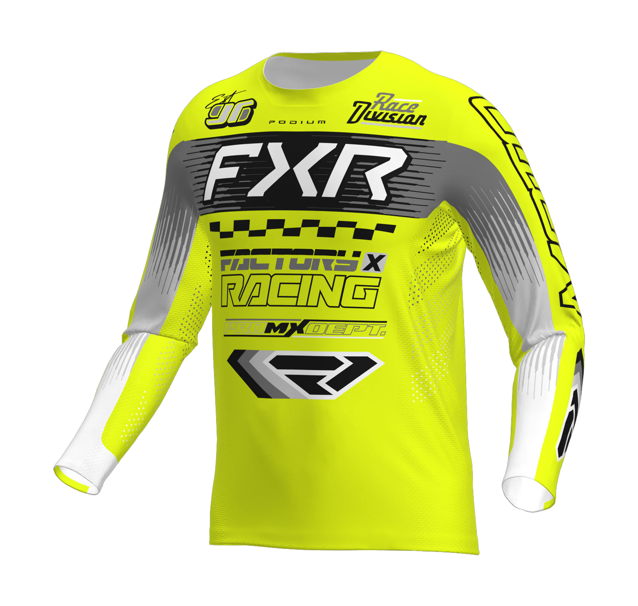 FXR Kinder Crosskleding 2026 Podium - HiVis / Zwart / Grijs