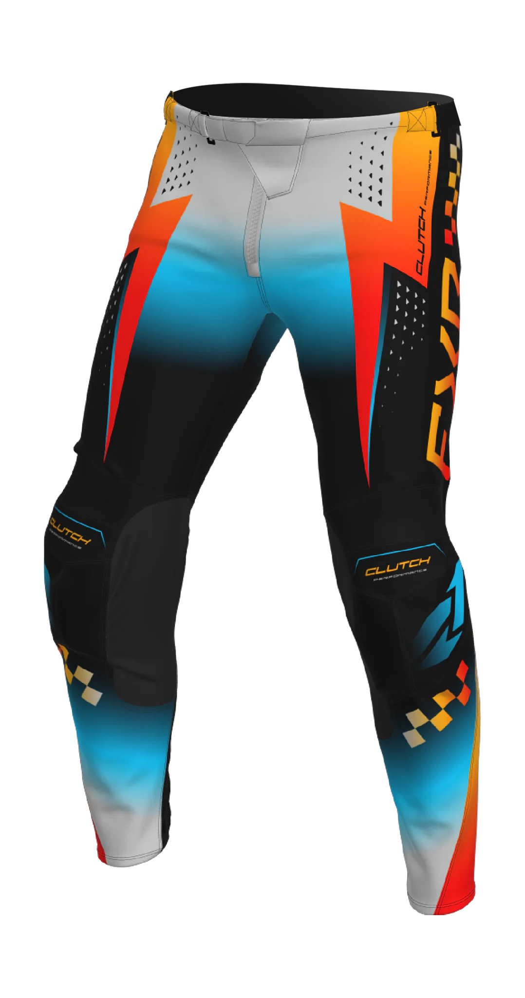 FXR Kinder Crossbroek 2026 Clutch Pro - Grijs / Sky / Oranje