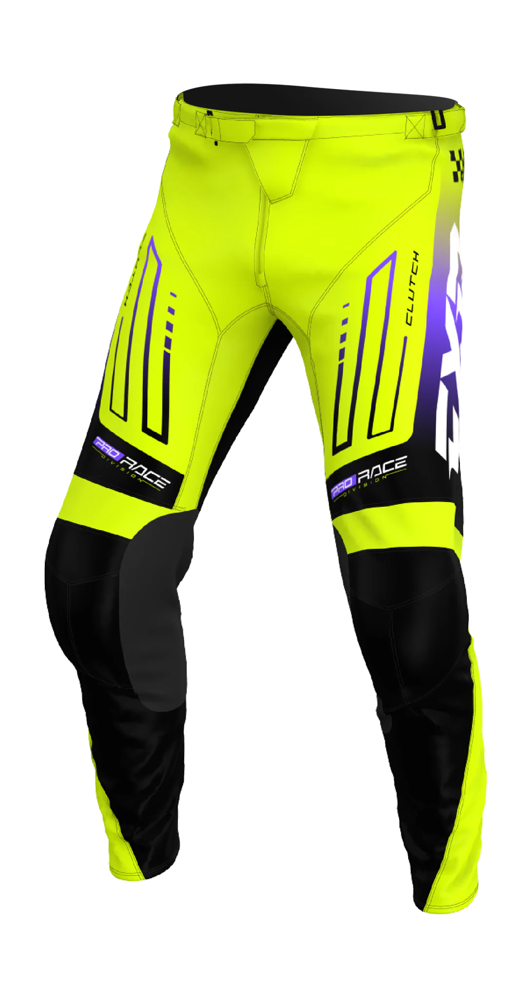 FXR Kinder Crossbroek 2026 Clutch Pro - HiVis / Zwart / Paars