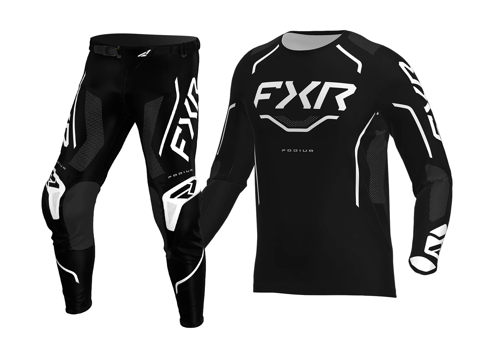 FXR Kinder Crosskleding 2026 Podium - Zwart / Wit