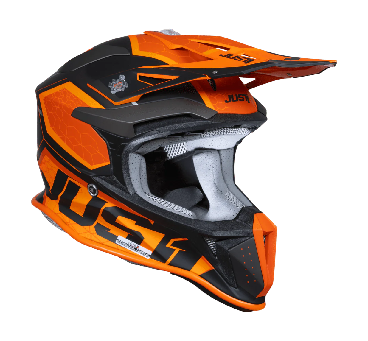 Just1 Crosshelm J18F Hexa - Oranje / Zwart / Titanium