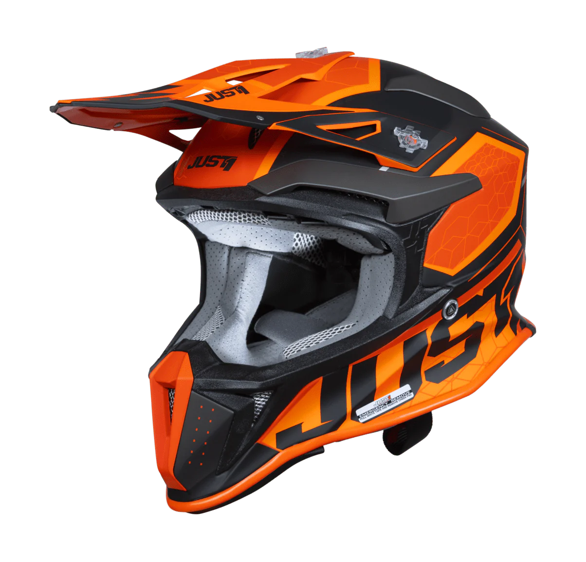 Just1 Crosshelm J18F Hexa - Oranje / Zwart / Titanium