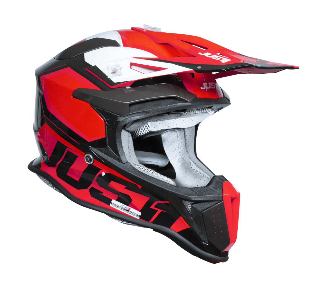 Just1 Crosshelm J18F Hexa - Rood / Wit / Zwart / Titanium