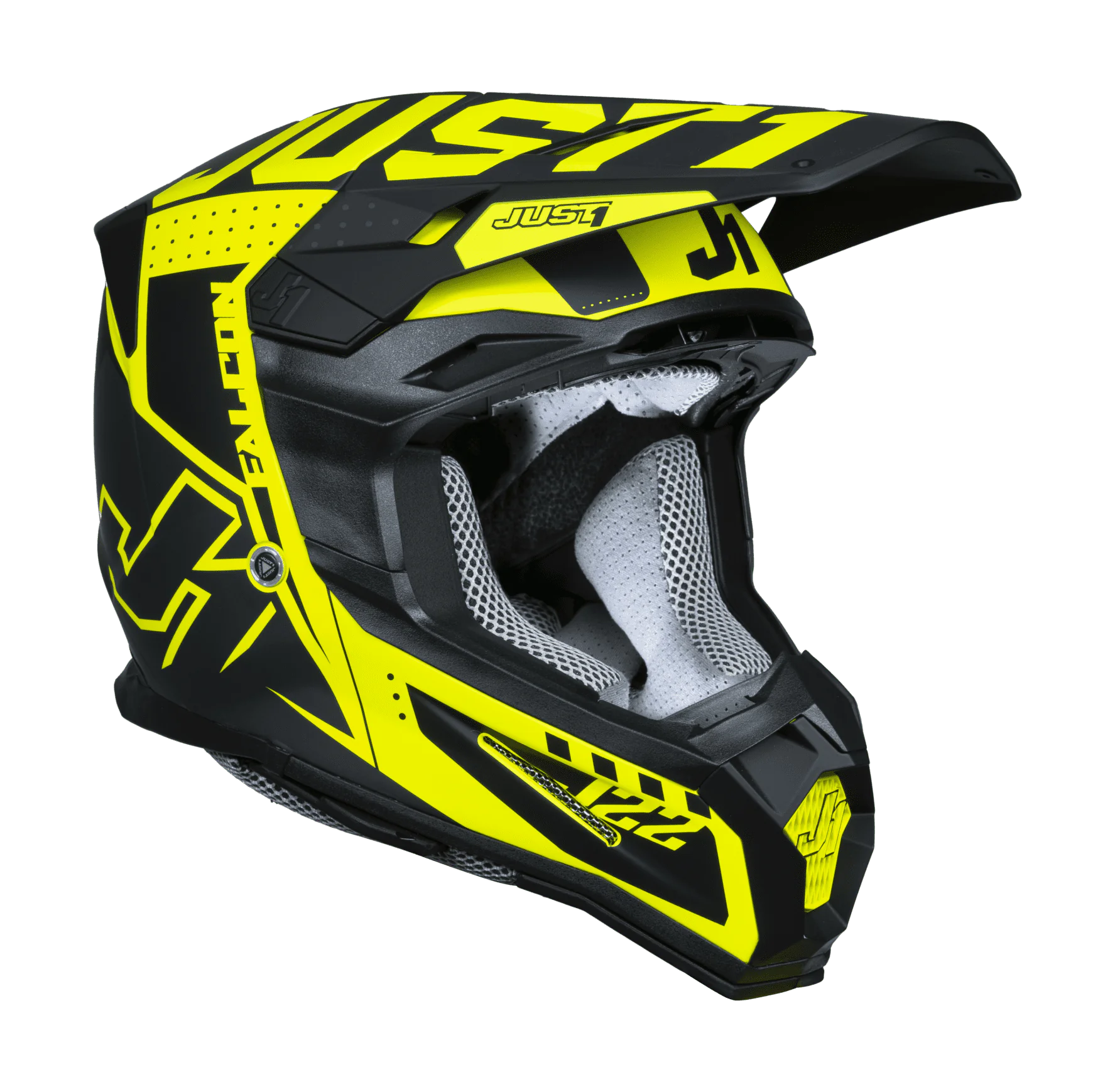 Just1 Crosshelm J22F Falcon - Zwart / Titanium / Fluo Geel