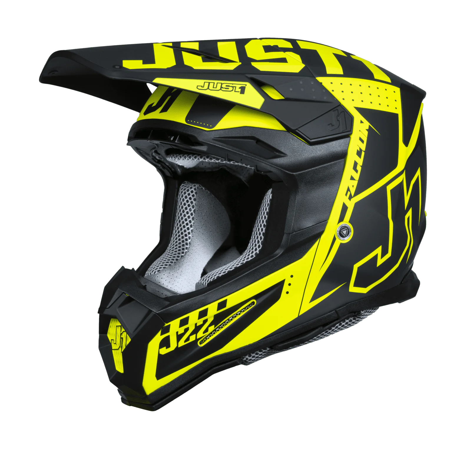 Just1 Crosshelm J22F Falcon - Zwart / Titanium / Fluo Geel