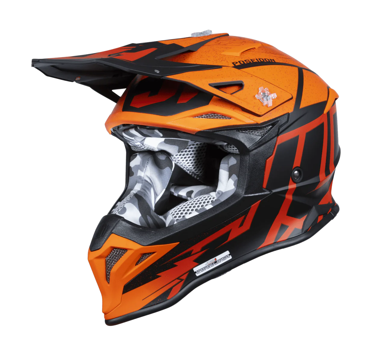 Just1 Crosshelm J39 Poseidon - Oranje / Zwart / Rood