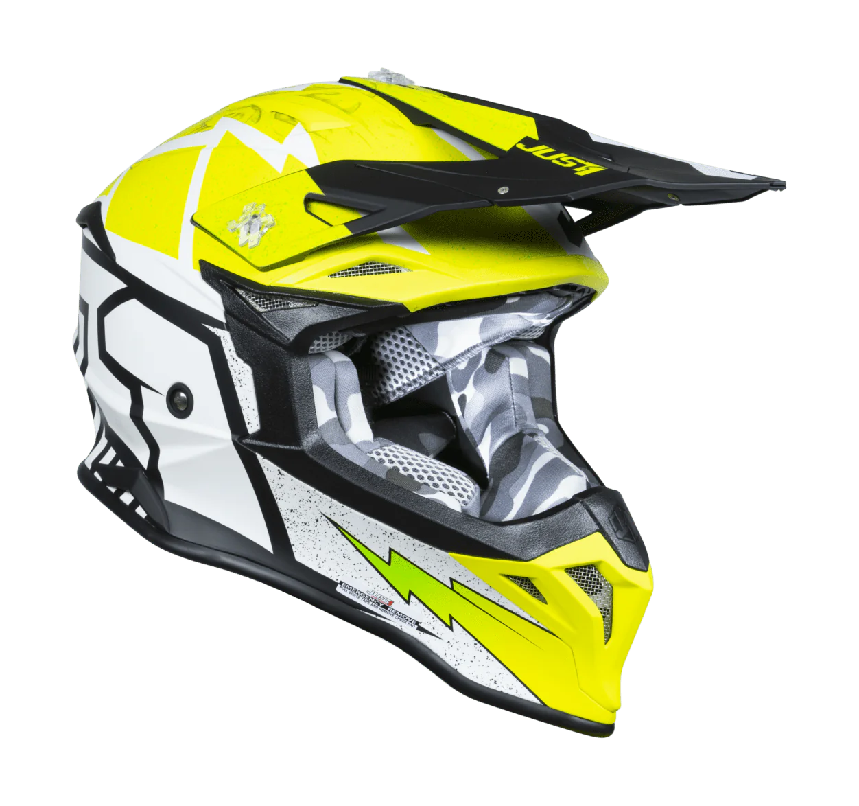Just1 Crosshelm J39 Poseidon - Zwart / Fluo Geel / Wit