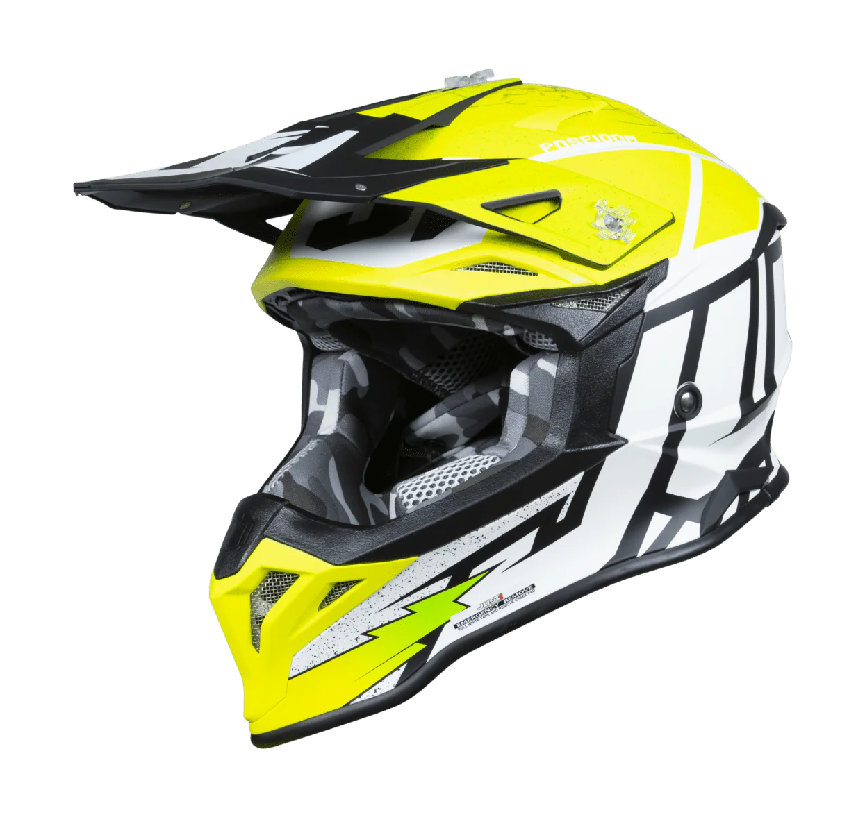 Just1 Crosshelm J39 Poseidon - Zwart / Fluo Geel / Wit