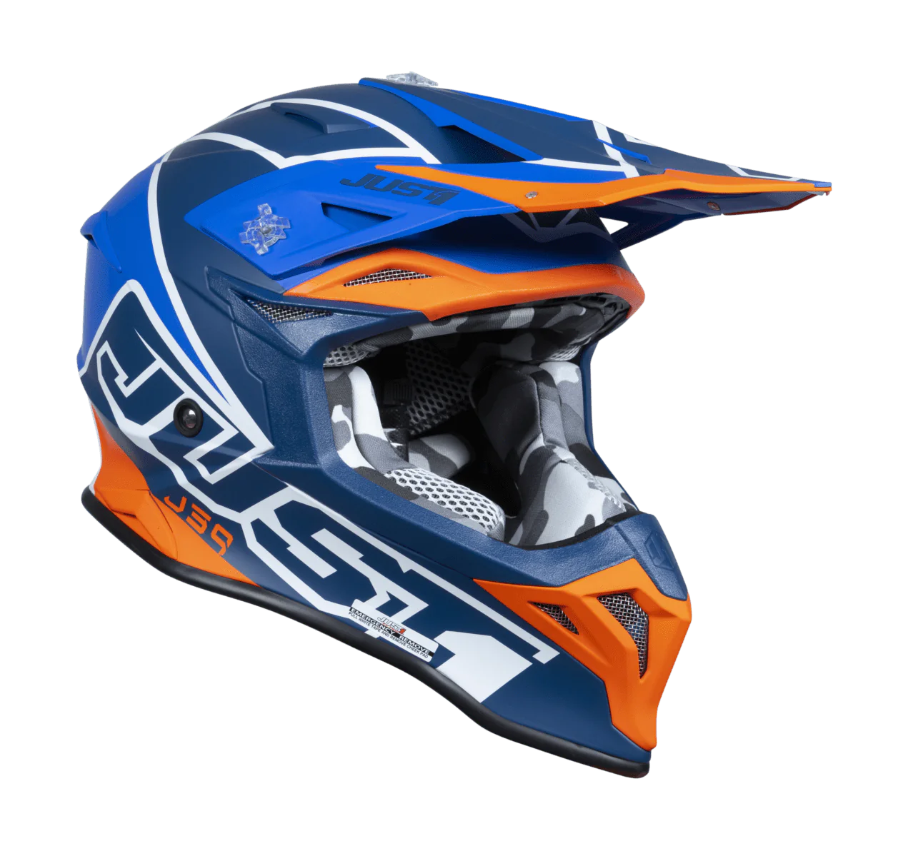 Just1 Crosshelm J39 Thruster - Blauw / Oranje / Wit