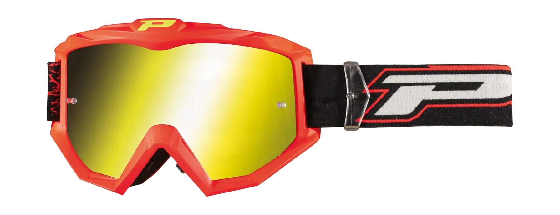 Progrip Crossbril 3204 FL Shiny Side - Fluo Mat Rood - Multilayered / Spiegel Geel Lens
