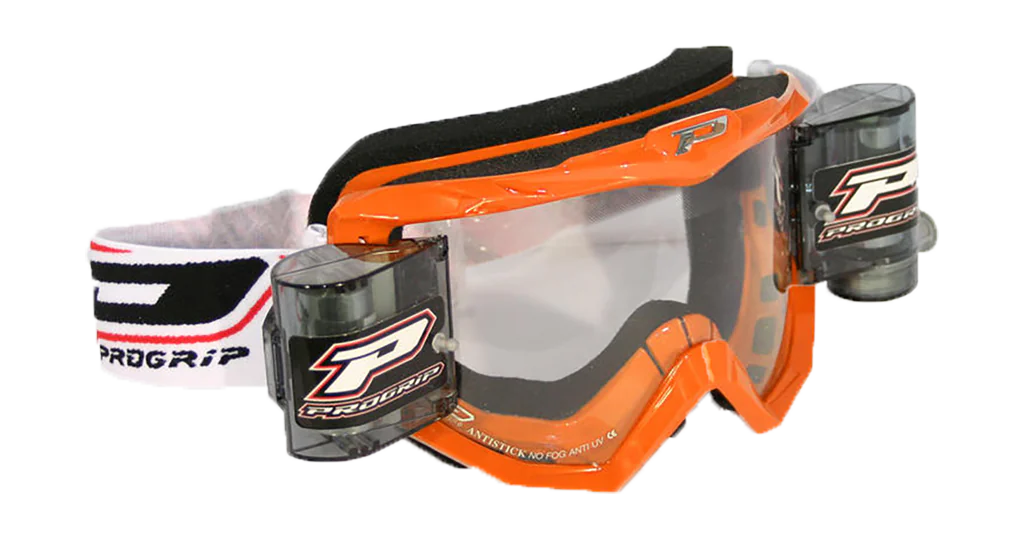 Progrip Crossbril Roll-Off 3201 TR Atzaki - Oranje - Clear Lens