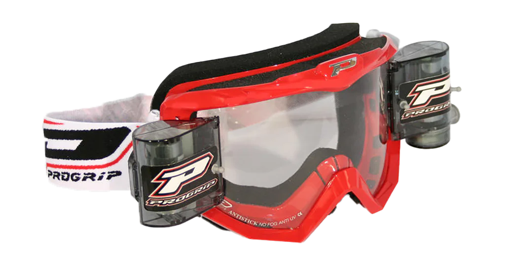 Progrip Crossbril Roll-Off 3201 TR Atzaki - Rood - Clear Lens
