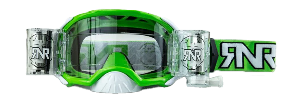 RNR Crossbril Roll-Off Platinum WVS - Groen - Clear Lens