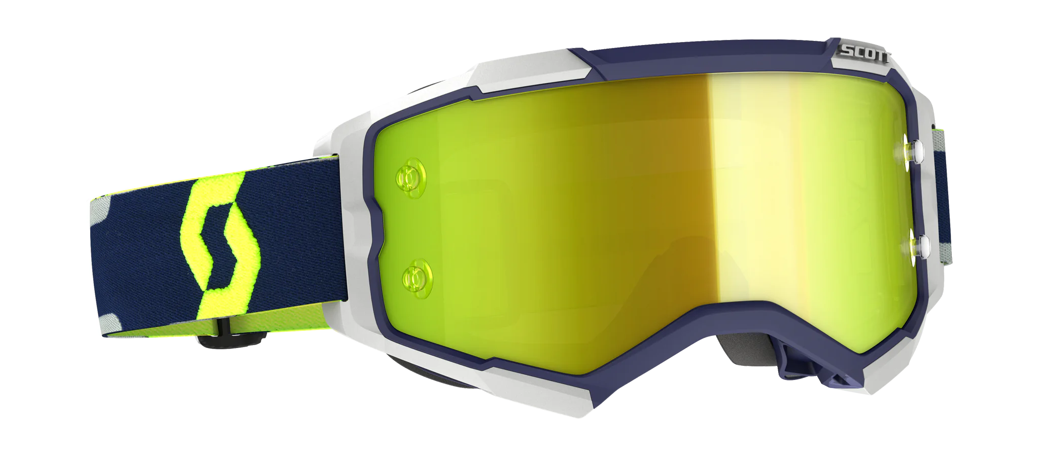 Scott Crossbril Fury - Blauw / Grijs - Spiegel Geel Lens
