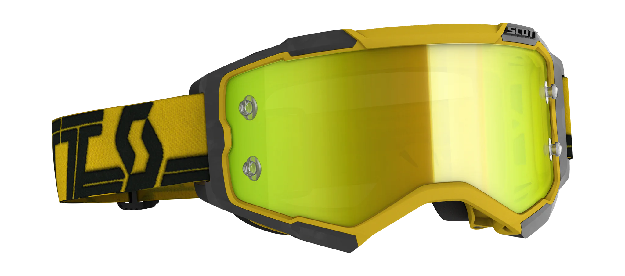 Scott Crossbril Fury - Geel / Zwart - Spiegel Geel Lens