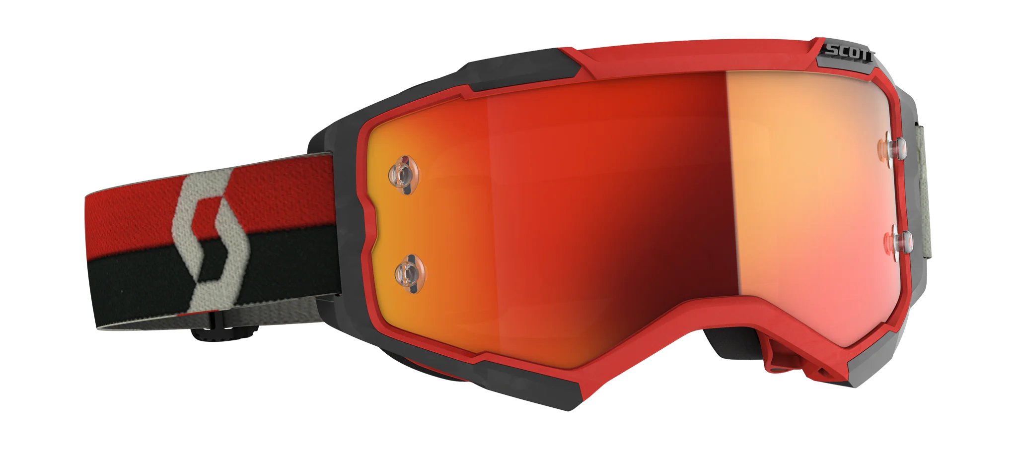 Scott Crossbril Fury - Rood / Zwart - Spiegel Oranje Lens