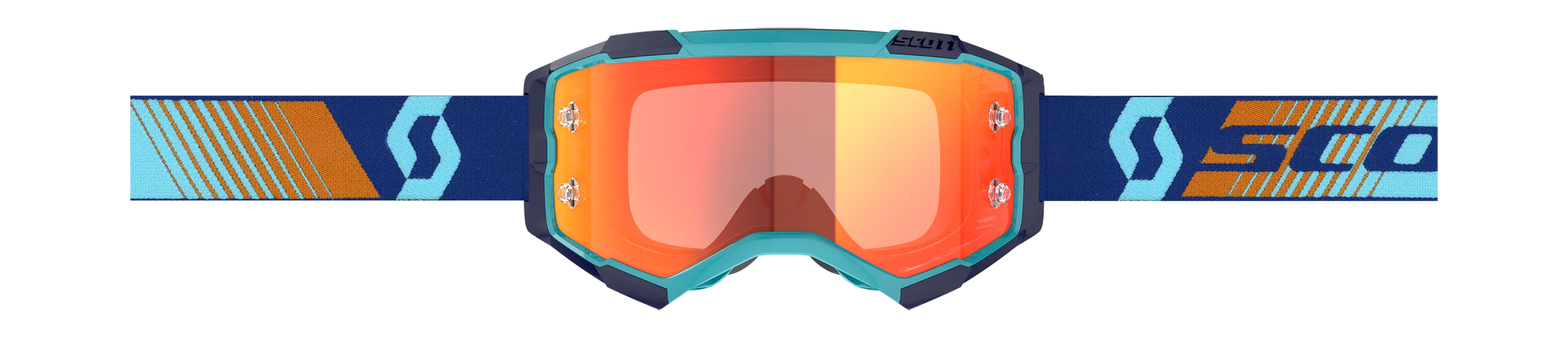 Scott Crossbril Fury - Royal Blauw / Oranje - Spiegel Oranje Lens