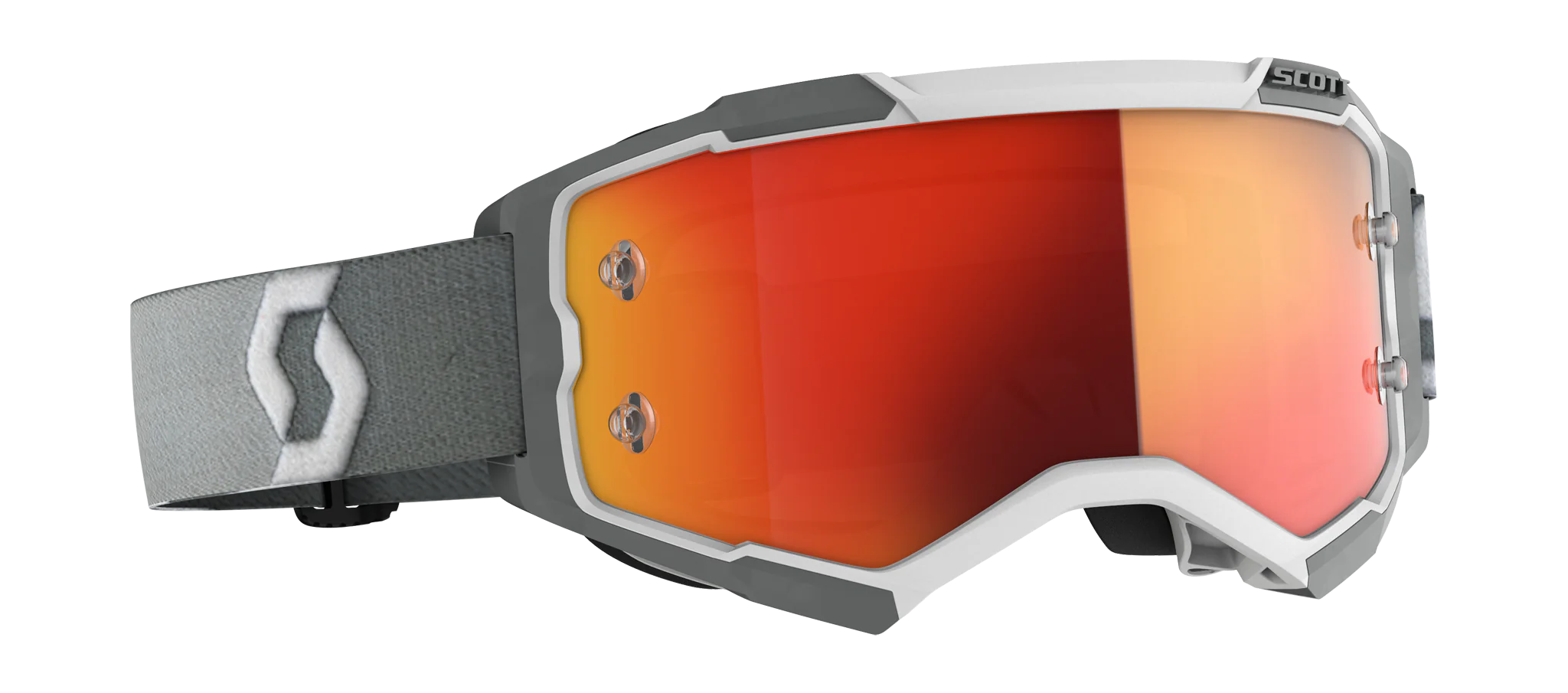 Scott Crossbril Fury - Wit / Grijs - Spiegel Oranje Lens