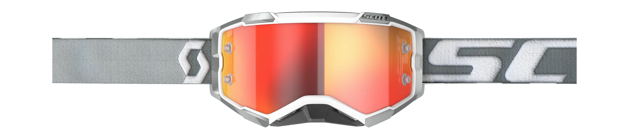 Scott Crossbril Fury - Wit / Grijs - Spiegel Oranje Lens