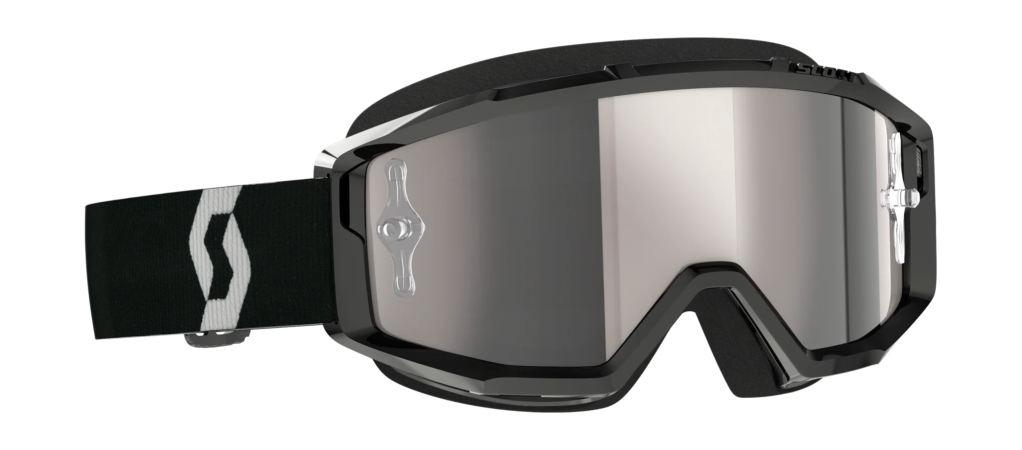 Scott Crossbril Primal - Zwart / Wit - Spiegel Zilver Lens