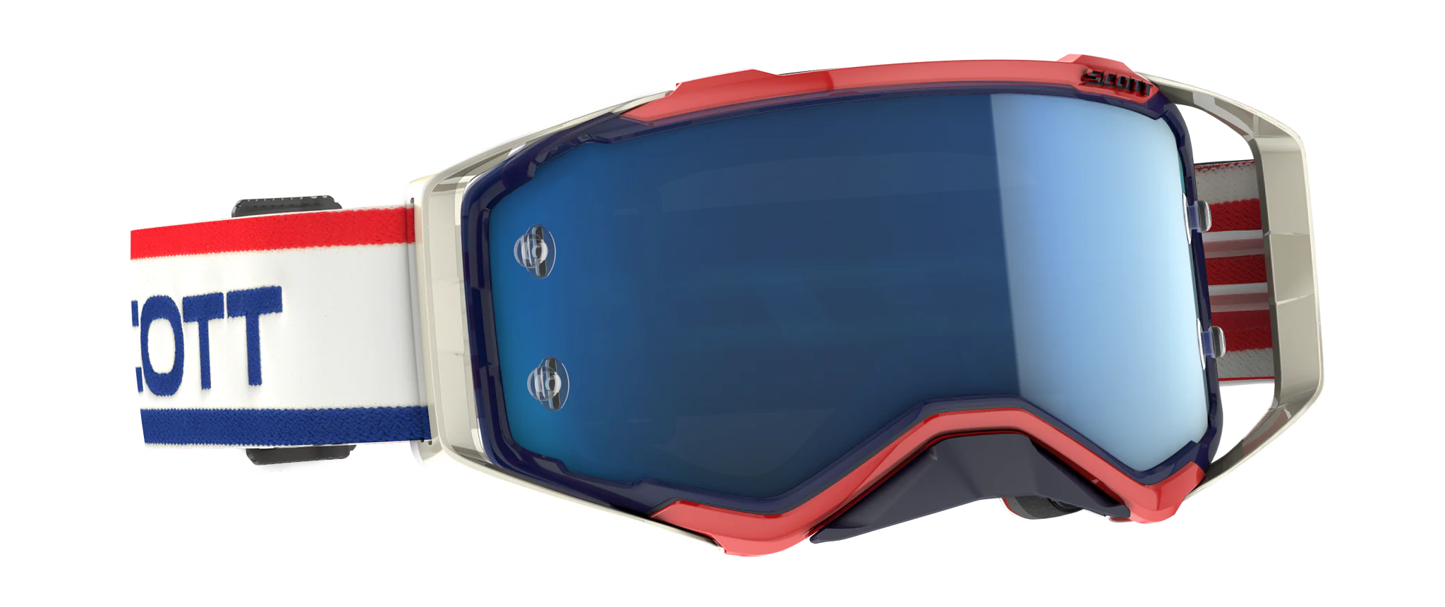 Scott Crossbril Prospect Retro - Wit / Blauw - Spiegel Electric Blauw Lens