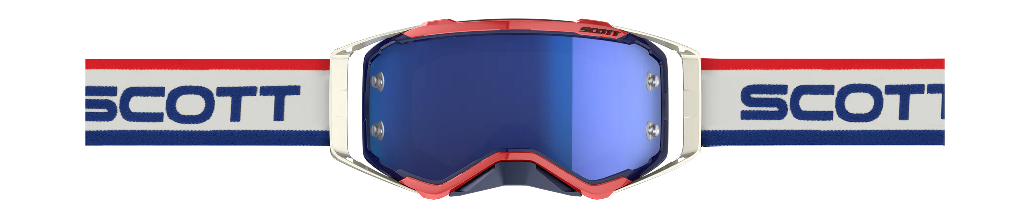 Scott Crossbril Prospect Retro - Wit / Blauw - Spiegel Electric Blauw Lens