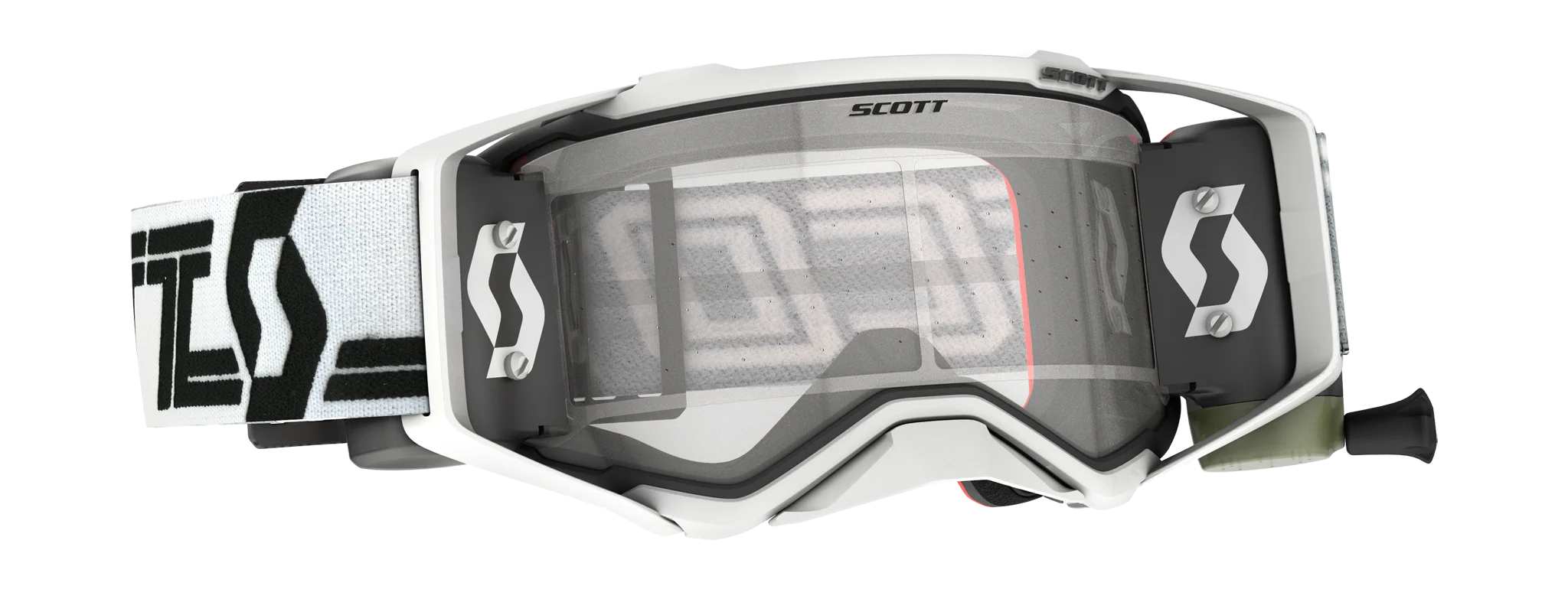 Scott Crossbril Roll-Off Prospect WFS - Wit / Zwart - Clear Lens