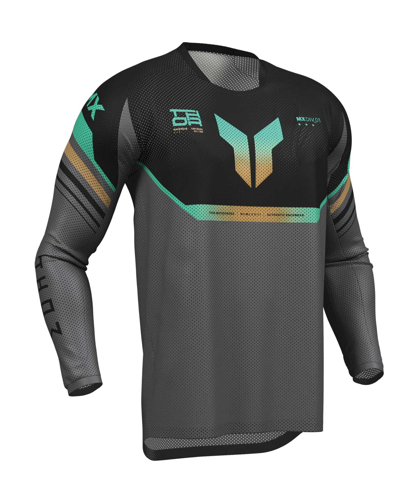 Thor Crosskleding 2026 Launchmode Vented Raptor - Zwart / Charcoal