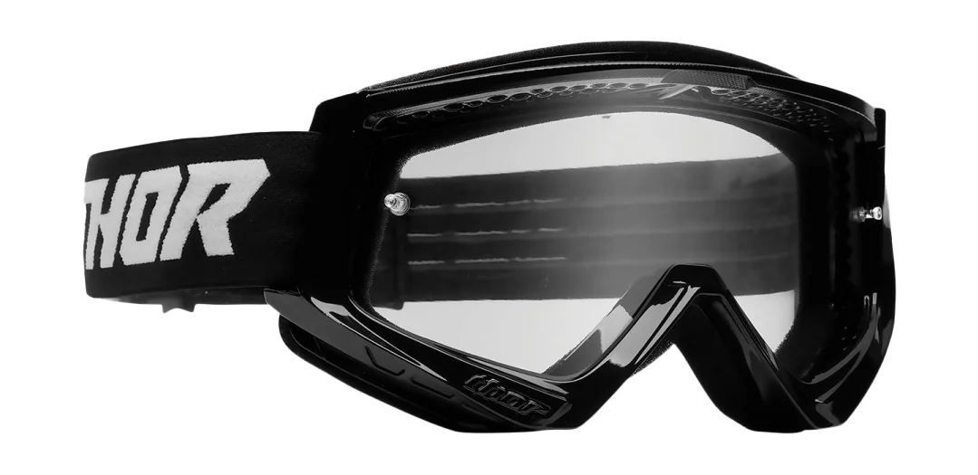 Thor Crossbril Combat Racer - Zwart / Wit - Clear Lens