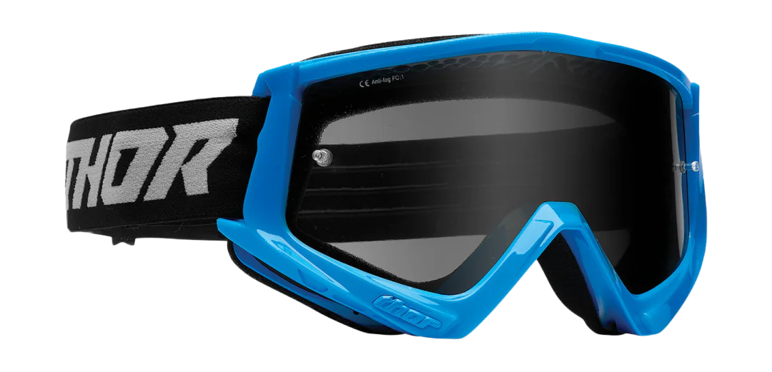 Thor Crossbril Combat Sand Racer - Blauw / Grijs - Smoke Lens