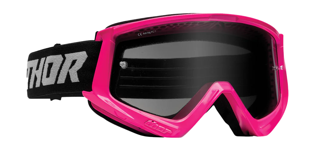 Thor Crossbril Combat Sand Racer - Flo Roze / Grijs - Smoke Lens