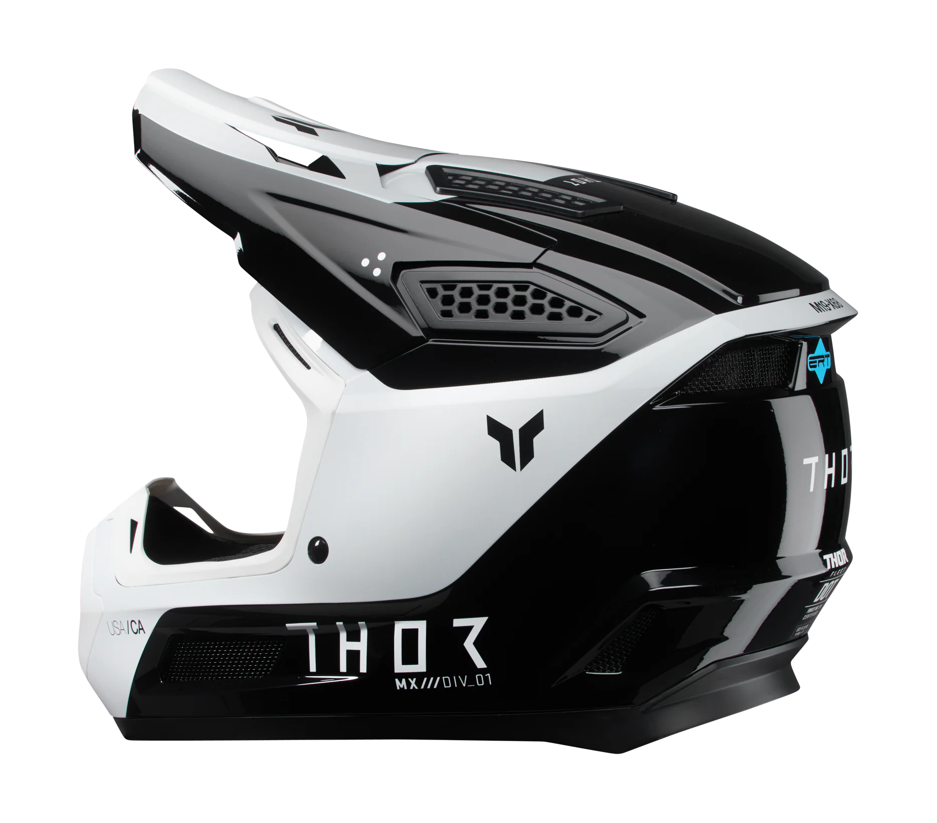 Thor Crosshelm Fleet Storm - Zwart / Wit