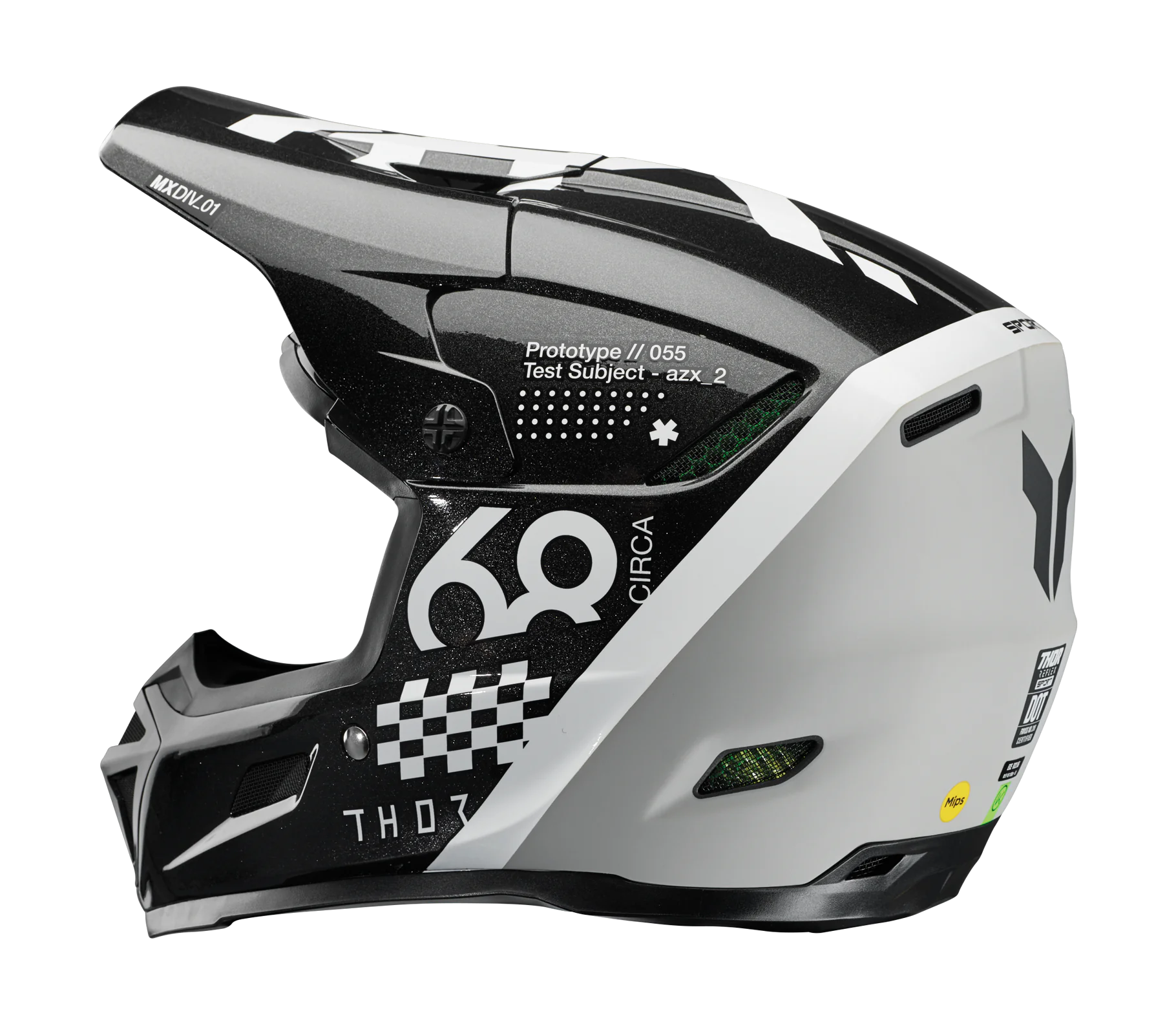Thor Crosshelm Reflex Sport Riot - Zwart / Wit